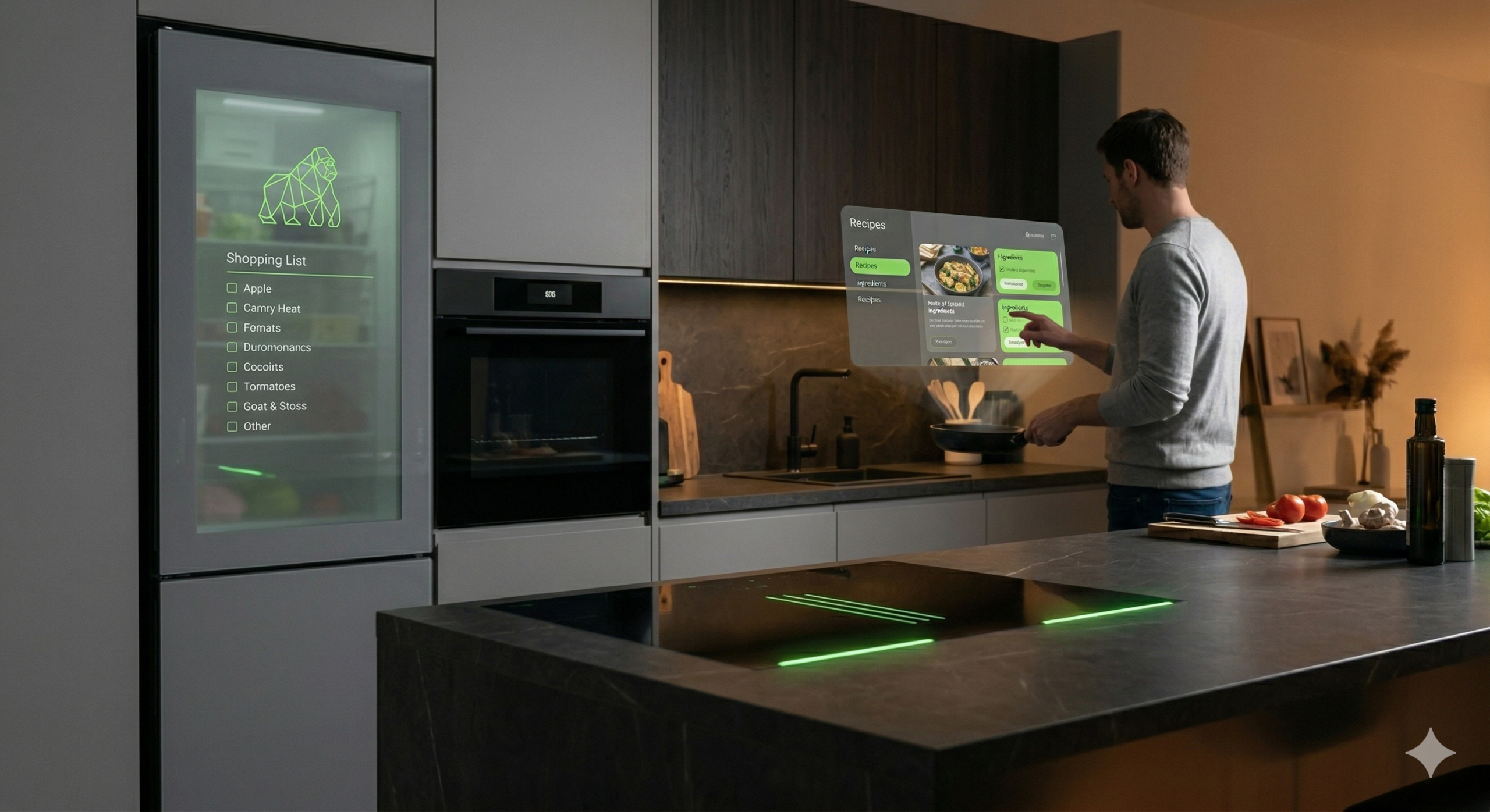 Cucina moderna connessa 2026 superfici intelligenti invisibili