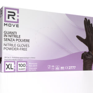 Cartone 1000 Guanti Nitrile Nero RMove XL Senza Polvere