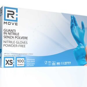 Cartone 1000 Guanti Nitrile Blu RMove XS Senza Polvere