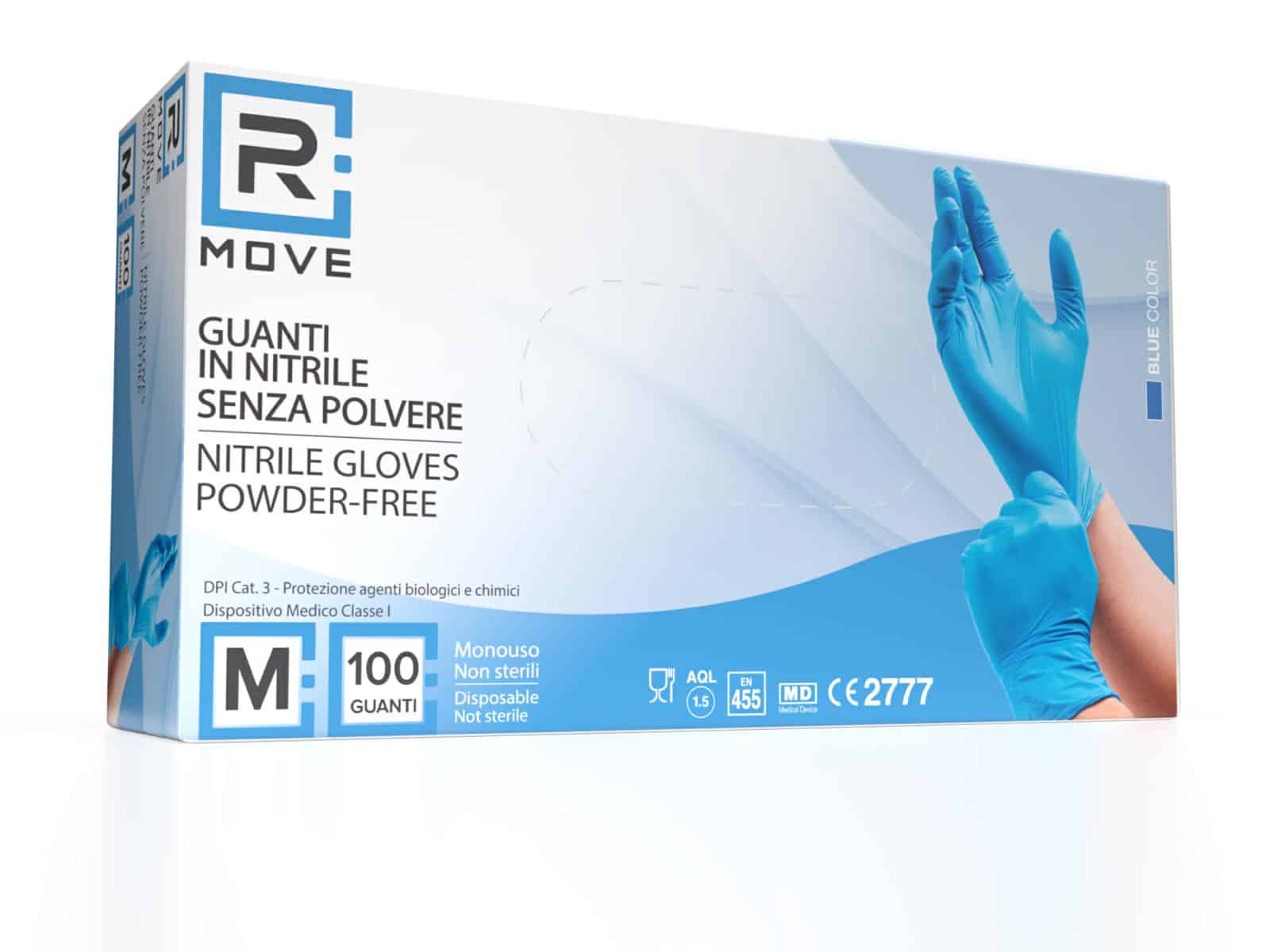 8058150344019_12649804.jpeg Cartone 1000 Guanti Nitrile Blu RMove M Senza Polvere