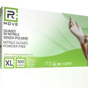 Cartone 1000 Guanti Nitrile Bianco RMove XL Senza Polvere