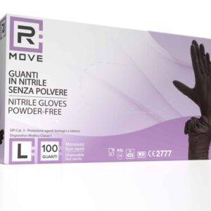 Cartone 1000 Guanti Nitrile Nero RMove L Senza Polvere