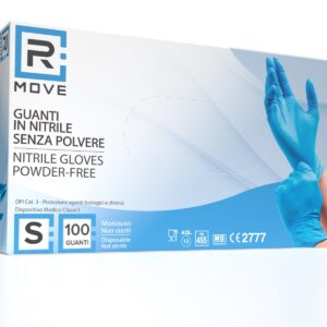 Cartone 1000 Guanti Nitrile Blu RMove S Senza Polvere