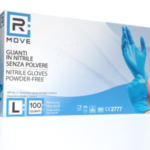 Cartone 1000 Guanti Nitrile Blu RMove L Senza Polvere