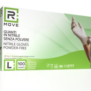 Cartone 1000 Guanti Nitrile Bianco RMove L Senza Polvere