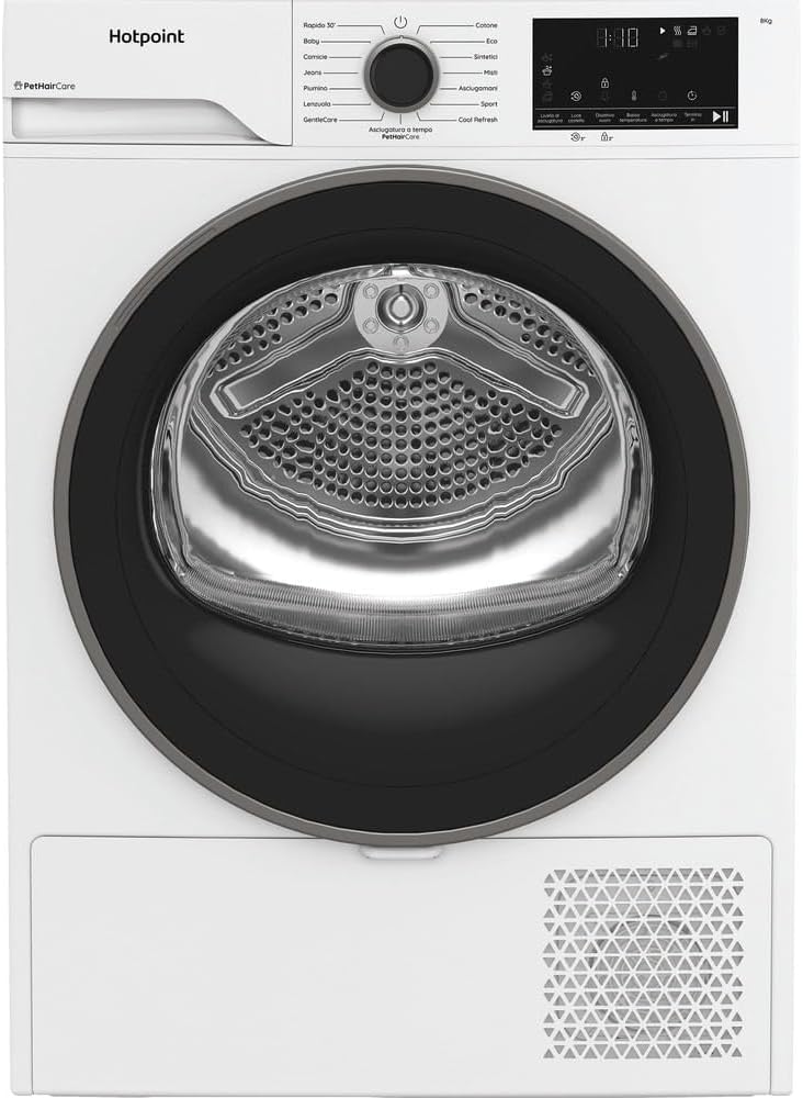 Asciugatrice Hotpoint HPT 83D BS IT 8 kg slim pompa di calore