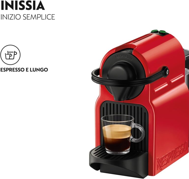 Macchina caffè capsule Krups Nespresso Inissia XN1005 rossa