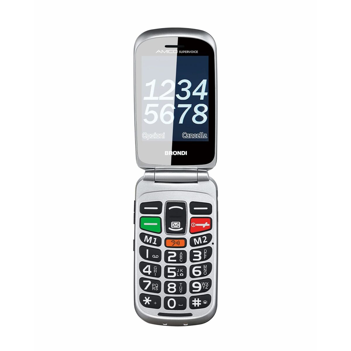 Cellulare Brondi Amico Supervoice Dual SIM Nero Silver