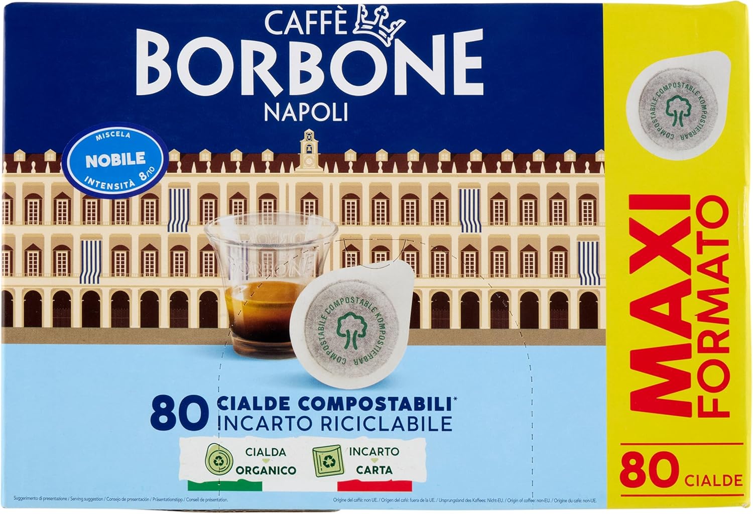 8034028336584_81jMmabuc1L__AC_SL1500__jpg.jpeg Caffè Borbone Miscela Nobile 80 Cialde ESE 44 mm
